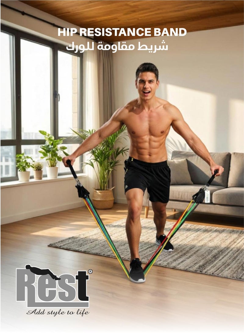 REST Resistance Bands Set Stackable Exercise Bands up to 100 lbs with Handles Door Anchor Ankle Straps & Carry Bag Fitness Bands for Strength Training Home Outdoor Workouts Multicolor - Image 1